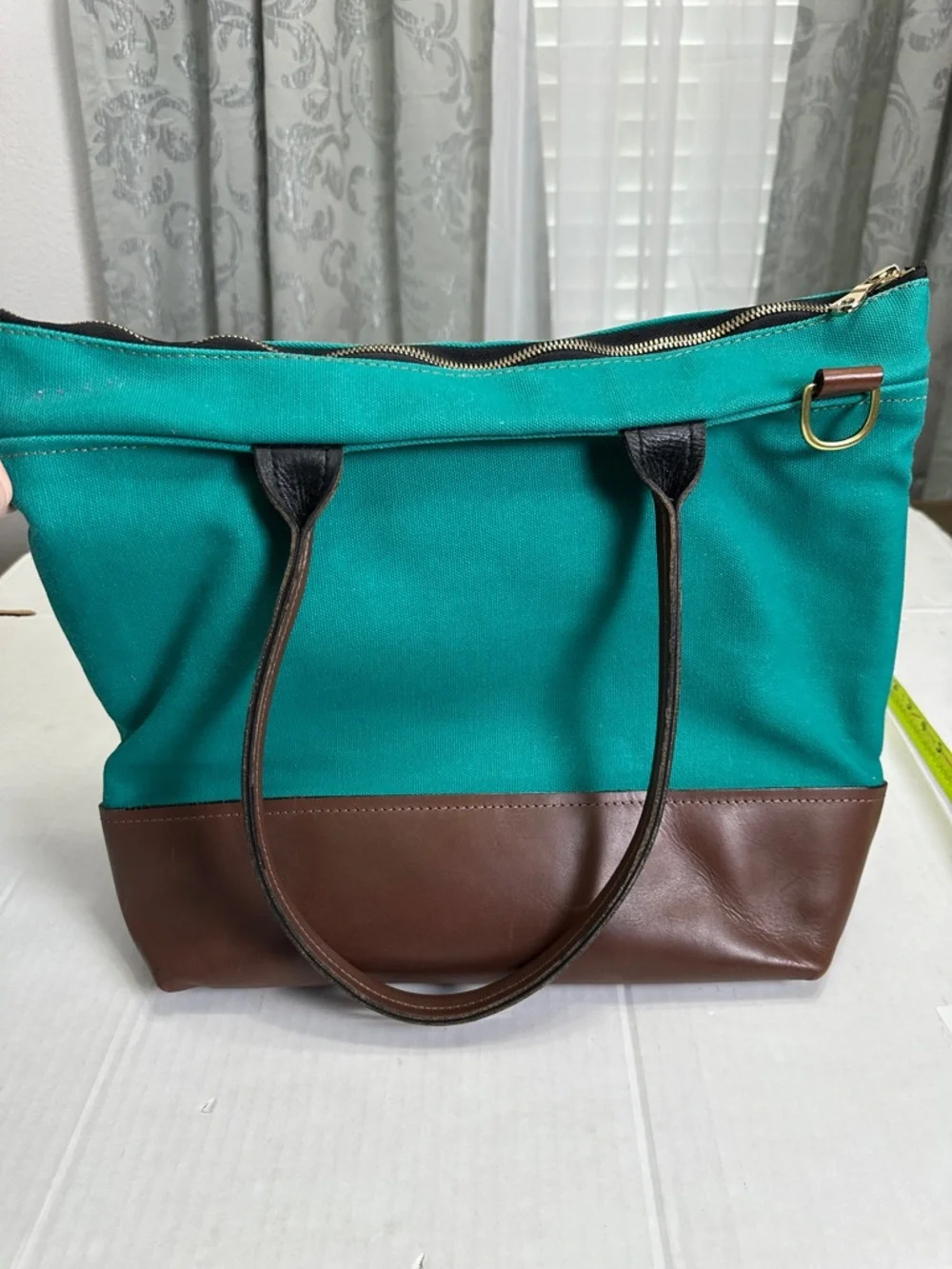 R. Riveter‎ Green Canvas Tote Bag Green